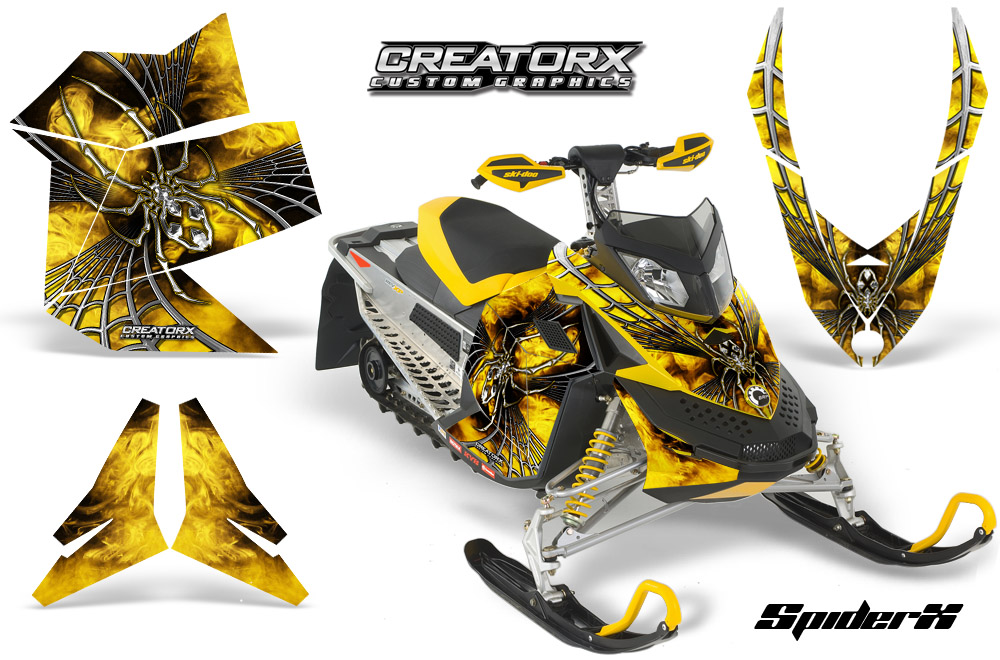 Skidoo REV XP Graphics Kit SpiderX Yellow